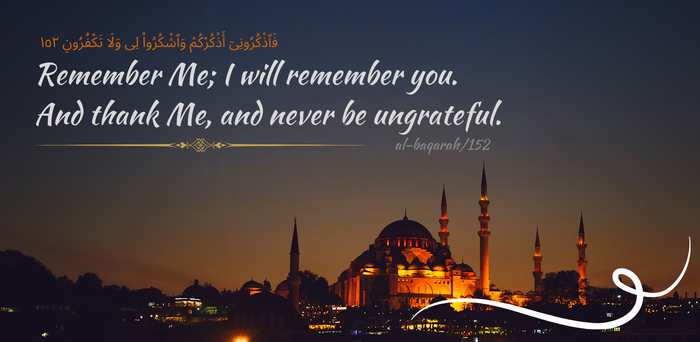 Remember Me; I will remember you.And thank Me, and never be ungrateful.