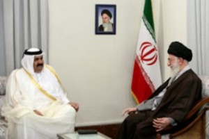 Imam-Khamenei-and-Qatari-Emir