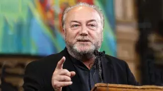 George Galloway speaks to supporters at a town hall meeting in Toronto