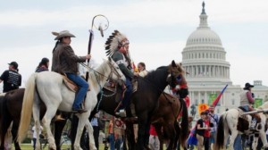 Native Americans protest against Keystone XL oil pipeline