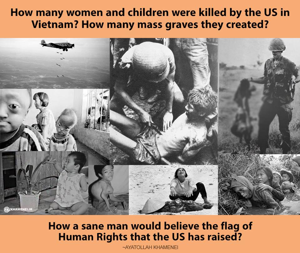 How a sane man would believe the flag of Human Rights that the US has raised