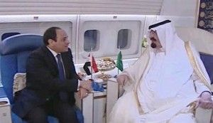 Saudi king stops in Cairo to reaffirm support for Sisi