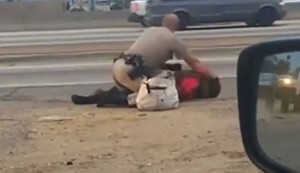 Police brutality in California highway: video