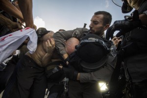 Protest against the attack on Gaza, Haifa, Israel, 18.7.2014