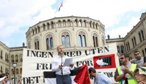 Norwegians hold anti-Israel rally to condemn Gaza war