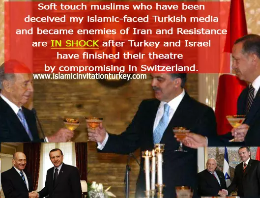 Israeli President Shimon Peres (L) toasts with his Turkish counterpart Abdullah Gul (C) and Turkish Prime Minister Recep Tayyip Erdogan during their official dinner in Ankara, 12 November 2007. Israeli President Shimon Peres pledged today that his country would work for a tangible result at an upcoming US-sponsored Middle East peace conference, saying that the Jewish state is ready to make peace with the Palestinians. AFP PHOTO / ADEM ALTAN (Photo credit should read ADEM ALTAN/AFP/Getty Images)