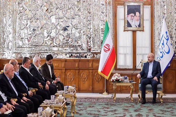 Ismail Haniyeh meets with Iran parliament speaker